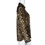 EXPRESS Shirt Womens Medium Black Brown Cheetah Portofino Office Casual Edgy Photo 1