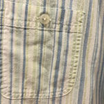 Vintage LL Bean‎ Blue Green Cotton Striped Shirt Women’s size Medium Hong Kong Photo 2