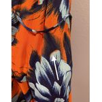 Maeve Sunset Hibiscus Flowy Orange Blue Floral Dress Photo 7