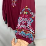 Paparazzi Small Boho Hippy Peasant Flowy Top Blouse Embroidered V-Neck Buttons Viscose Photo 9