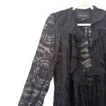 Needle & Thread Lace Ruffled Wrap Midi Dress Black Sz 6 Photo 5