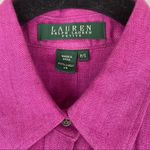 Lauren Ralph Lauren Linen Button Down Shirt Sz Petite Small Purple Pink Photo 3
