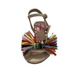 Betsey Johnson  Lizzie Colorful Rope Raffia Espadrille Wedge Sandal 6 New FLAW Photo 3