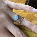 Genuine Aquamarine Sterling Silver Heart Ring Size 6 Photo 3