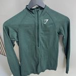 Gymshark Green Zip-Up  White Athletic Jacket Photo 0