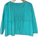 White + Warren Women’s Size S Turquoise Blue Cashmere Sweater Cardigan Photo 0
