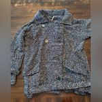 Free People  Peacoat Jacket Women’s Small Black and White with Belt Photo 0