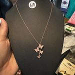 Elegant butterfly design necklace. Rose gold New Photo 0