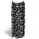 American Eagle Outfitters Black and Blue Floral Wide Leg Pants Photo 2