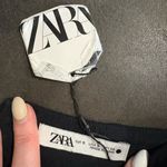 ZARA  Black Floral Embroidered Maxi Halter Dress Open Back Beaded Flowy Midi Photo 4