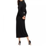 Good American  Good Touch Ruched Midi Dress in Black, Size 1 New w/Tag Photo 4