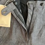 Sartorial Monk Italian 100% Linen Wide Leg Pants Charcoal Gray Size 2 (ITALY 38) Photo 6