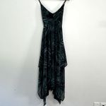 Lulus Lulu’s| Black and Teal Leaf Print Handkerchief Dress sz Small Photo 1