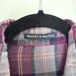 Brandy Melville Purple Plaid Button Down Shirt Photo 3