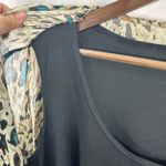 Sara Michelle Tank Cardigan Set 2X Animal Print Teal Draped Layered Boho Chic Black Photo 3