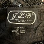 Vintage JLB 100% Silk Sequin Beaded Top Black Pink Blue Party Blouse Medium Photo 5