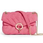 Sandro Pink Yza Quilted Gold Chain Canvas Bag Photo 0