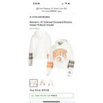 47 Brand Womens Medium Oatmeal Harper Cleveland Browns Pullover Hoodie Cropped Orange Photo 10