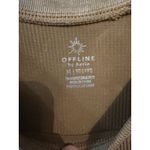 Aerie Offline  Crop Top Womens Gold Long Sleeve Ribbed Round Neck Workout NEW Photo 3