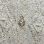 Jessica Simpson bow cardigan with rhinestone buttons size M light grey/red Photo 2