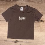 Nike  Brown Short Sleeve Tee Baby Tee with Logo Photo 0