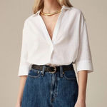 J.Crew Airy Gauze Popover V Neck 3/4 Sleeve Beach Shirt US Women's XXS New Photo 0