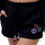PacSun Black Spectrum PAC Short Y2K Charms Drawstring Lounge Cozycore Size Small Photo 0
