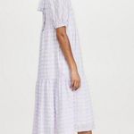 English Factory 💕💕 Tiered Gingham Seersucker Maxi Dress ~ Lavender Medium M NWT Photo 5
