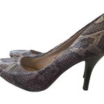 Arturo Chiang  Black | Tan Snakeskin Animal Print Leather Heels Size 7.5 Photo 3