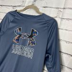 Under Armour  Youth XL Navy Performance Logo Athletic Loose Fit Gym Training Tee Photo 6