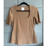 Women's Acler Highfield Scoop Neck Top in Nougat size US 4 Quiet Luxury Brown Photo 1