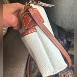 Dooney & Bourke Authentic  White Pebbled Leather Logo zip top crossbody Photo 2