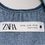 ZARA  Denim Blue Puff Sleeve Blouse Photo 3