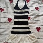 Princess Polly Black and White Striped Halter dress Photo 2