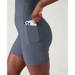 Athleta PS Salutation Rib Bike Suit Size Small Petite Granite Blue Photo 2