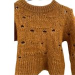 H&M  burnt orange wool alpaca distressed cropped fitted sweater pullover fall L Photo 1