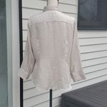 NY & CO 3/4 Sleeve Silky Button Down Shirt Tan Size L Photo 3