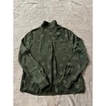 Madewell Jacquard Dot Pajama Shirt Button Down Blouse Green Size Small Photo 8