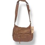 Bueno Vintage Vegan Brown Leather Crossbody Shoulder Bag Adjustable NWT Photo 1