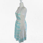 Moulinette Soeurs Blue White Striped Lace Inset Fit & Flare Midi Dress Size 6 Photo 2