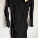 NWT Popilush Black Built in Shapewear Slimming Ribbed Lounge Dress Women L Sleek Size L Photo 0