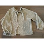 Blu Pepper Women's Sage Green White Polka Dot Long Sleeve Sweater S Photo 2