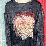 Source Unknown  Black Sweatshirt with Embellished Design Photo 0