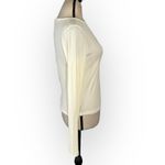 Bobi  Cutout Shoulder Top Women's Medium Cream Long Sleeve Pullover Ribbed Photo 3