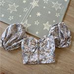 Abercrombie & Fitch Floral Puff Sleeve Crop Top Size XS Photo 3