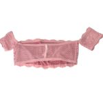 Victoria's Secret  PINK lace bandeau bralette in pink L Bra Off Shoulder Crop Top Photo 4