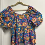 Terra & Sky Floral Puff Sleeve Top - Multicolor Photo 0