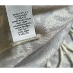 Loft  Scarf Grey Lavender Cream Floral Fringe Rectangle 70" X 21 Photo 5