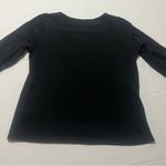 Rafaella Women’s  Boat Neck Black Cotton Knit Basic Solid 3/4 Sleeves Shirt L Photo 6