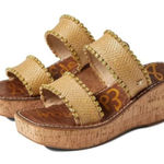 Sam Edelman  Angelina Wedges Sandals Raffia Rhinestone Embellished Size 9.5 Photo 0